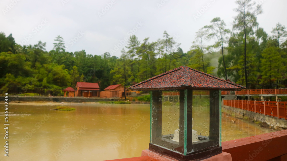 outdoor lamp by the hot water lake