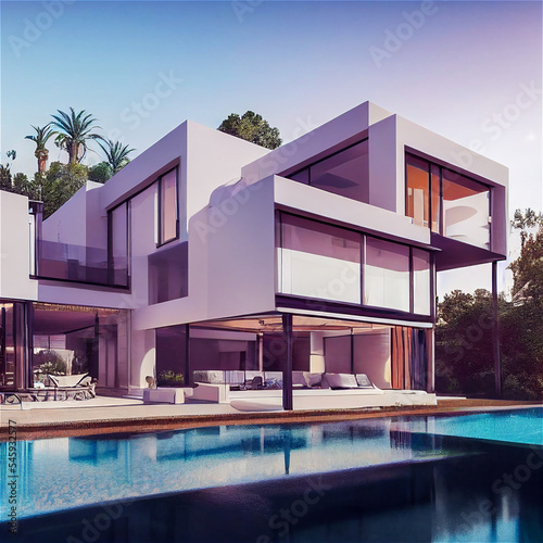Modern building with swimming pool © FrankBoston