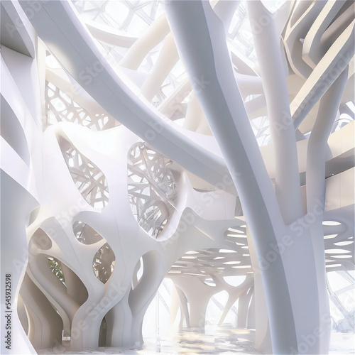 Modern white abstract decor