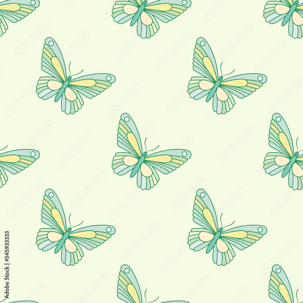 Green butterfly vector repeat pattern Green butterfly vector repeat pattern