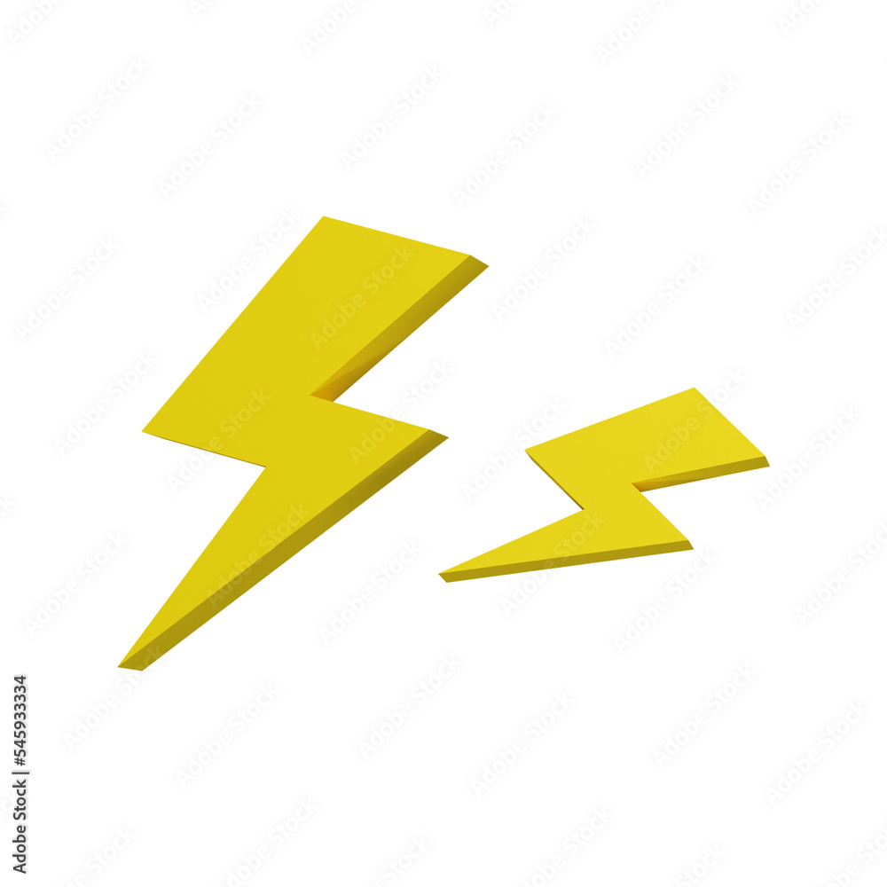 3D Double lightning bolt illustration 3D Double lightning bolt illustration