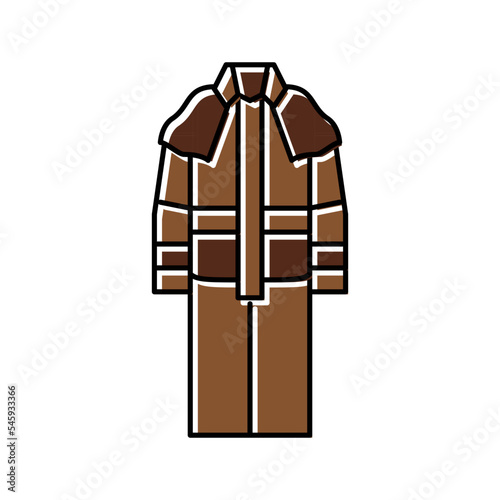 duster outerwear male color icon vector illustration