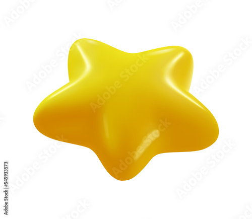 Golden star rotating, isolated icon symbol of award and feedback, rating and review. Game and jackpot sign, illustration. Vector in three dimensional 3d style