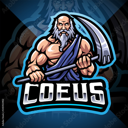 Coeus esport mascot logo design photo