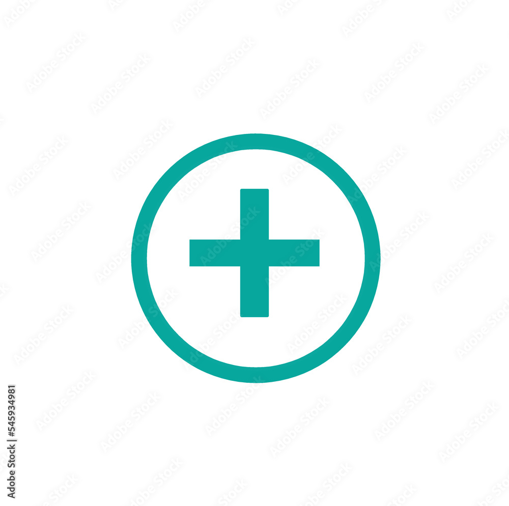 addition icon, flat addition illustration, plus sign symbol isolated on white background