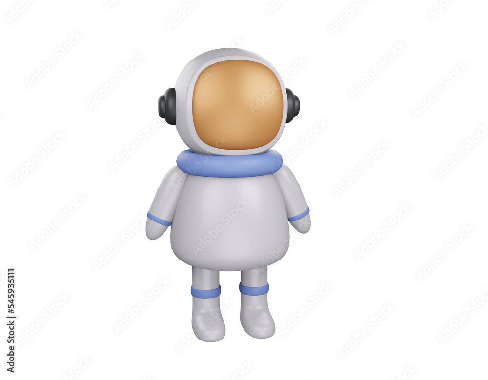 Astronaut boy high quality  3d render with white background
