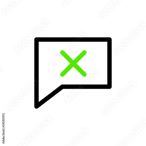 Cancel message icon. Simple outline vector of Social media set for UI and UX, website or mobile application