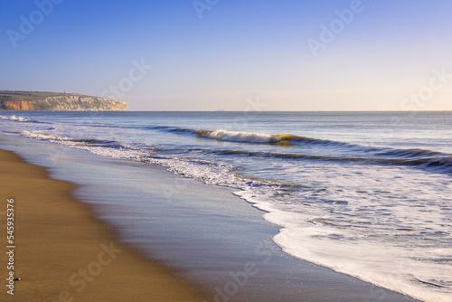 Φωτογραφία Calm morning after the storm high tide Sandown Beach Isle of Wight south east En