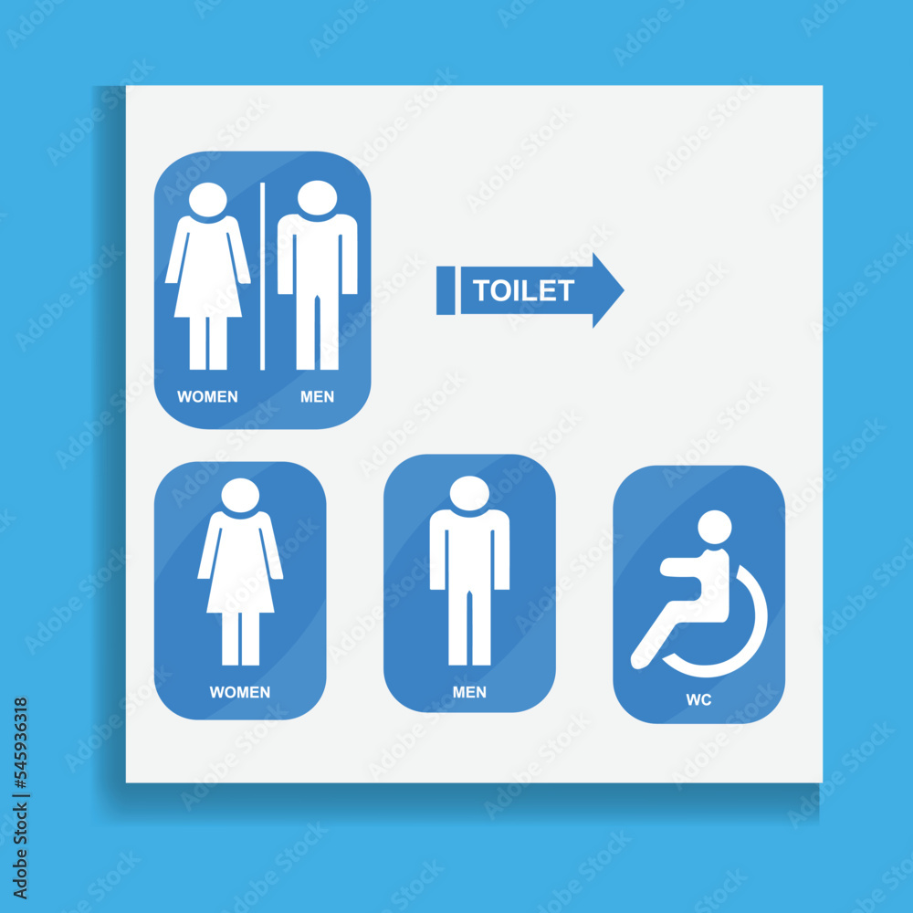 toilet vector icons set, male or female restroom wc toilet vector icons set, male or female restroom wc