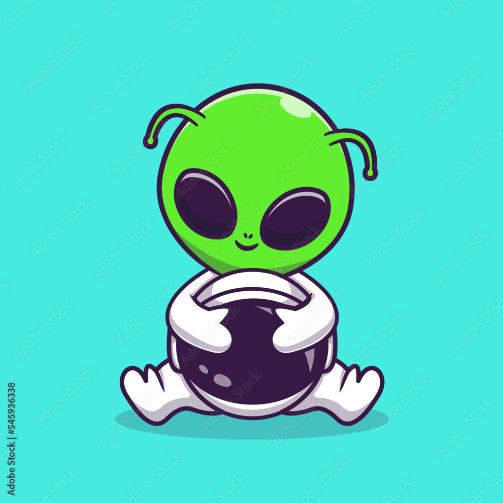 Cute Alien Standing Cartoon Vector Icon Illustration. Science Technology  Flat Cartoon Concept 10662142 Vector Art at Vecteezy