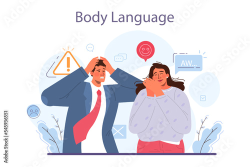 Soft skills concept. Business people or employee with good polite communication