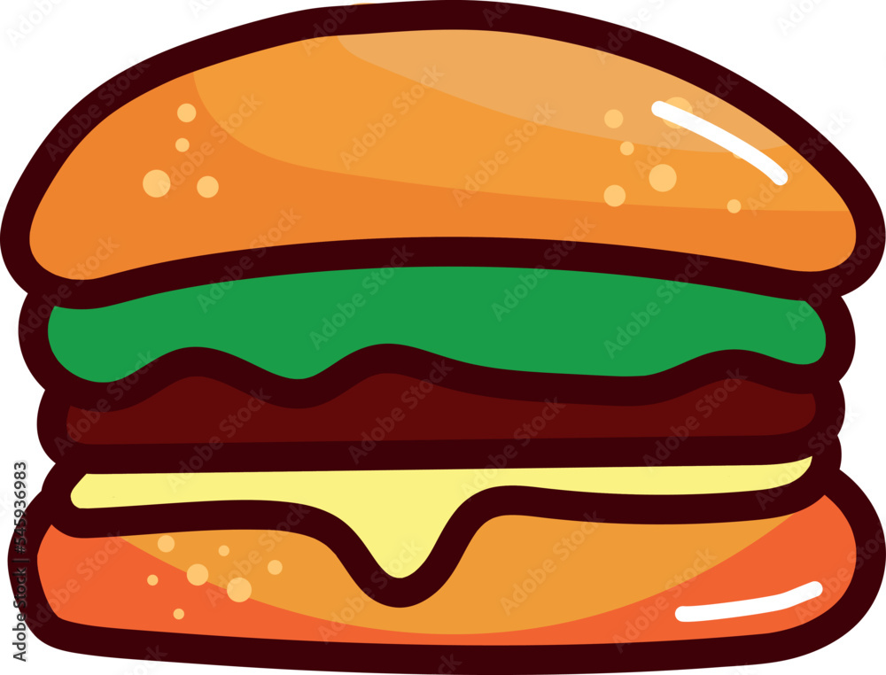 Delicious burger flat icon. Design template vector Delicious burger flat icon. Design template vector