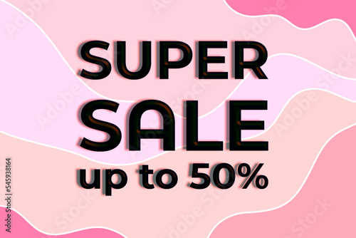 Sale banner template and special offer. 50 off. Vector illustration. Vector illustration