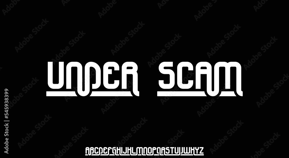 UNDER SCAM Minimal urban font. Typography with dot regular and number. minimalist style fonts set. vector illustration