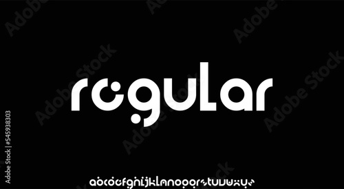 REGULAR Minimal urban font. Typography with dot regular and number. minimalist style fonts set. vector illustration