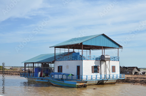 Floating Houses Mekong River phnom Phen Cambodia
