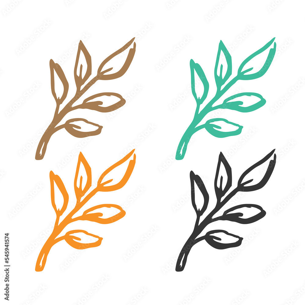 Herb leaves icon, herbs icon, culinary herbs, Basil, coriander, mint, rosemary, basil  herbs, herbs logo vector icons in multiple colors