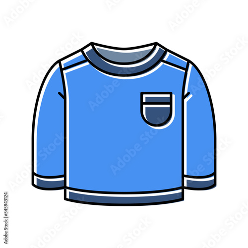 long sleeve shirt boy baby cloth color icon vector illustration