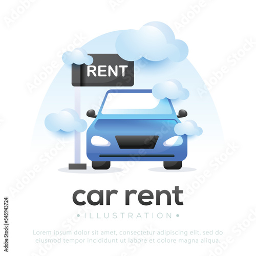 Car rent illustration design. Rent car design concept