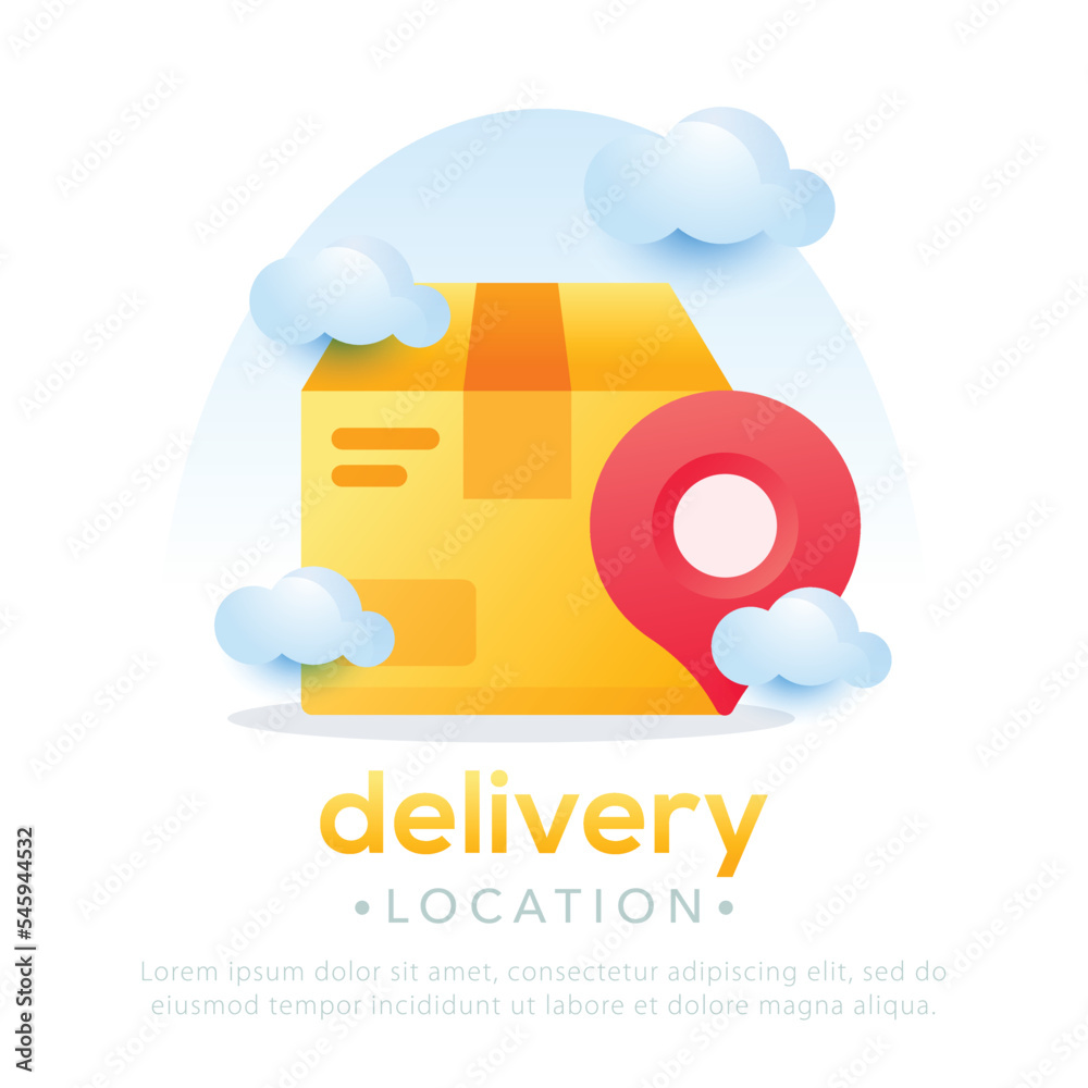 Illustration of shipping location. Delivery location design Illustration of shipping location. Delivery location design