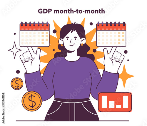 GDP month-to-month. Gross domestic product. Monetary measure
