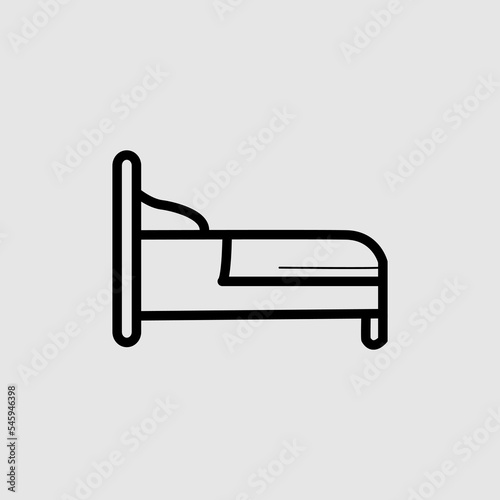 bed flat icon. Hotel flat icon