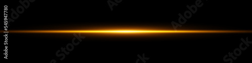 Gold line of light. Magic glow, particles of light, sparks. Glowing line.