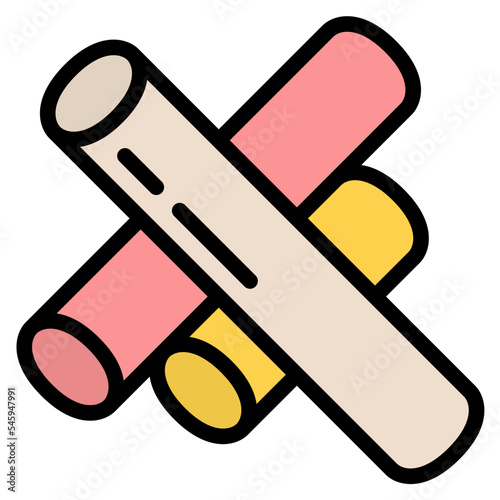 chalk write stationery school supply icon