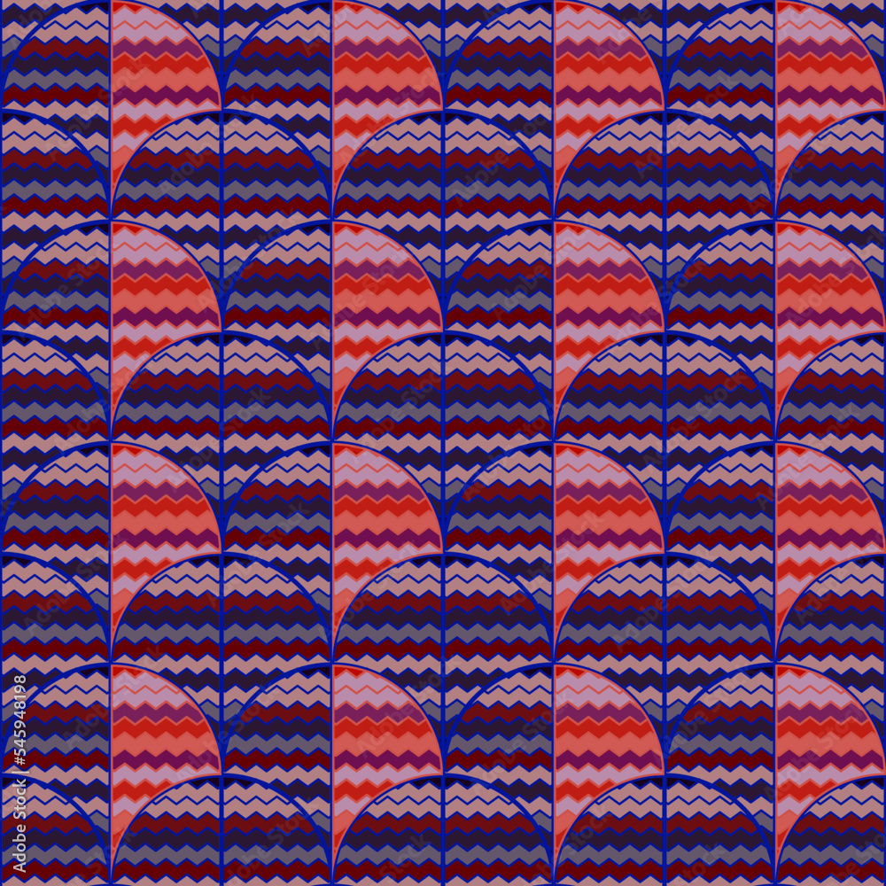 Hand drawn Tribal wave lines seamless pattern. Abstract zig zag mosaic tile ornament. Hand drawn Tribal wave lines seamless pattern. Abstract zig zag mosaic tile ornament.