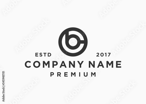 letter cb circle logo design vector illustration template