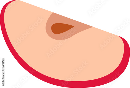 Half apple flat icon Ingredient for mulled wine