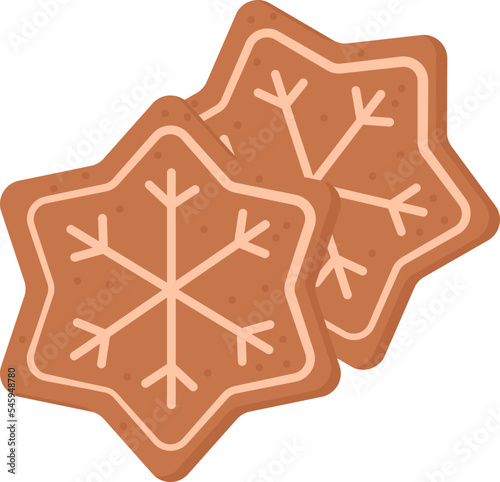 Star-shaped gingerbread flat icon Tasty sweets