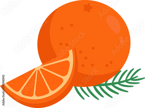 Orange flat icon Ingredient for mulled wine