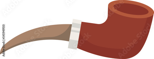 Smoking pipe flat icon Detective set