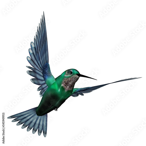 Fotografia Emerald hummingbird - 3D render