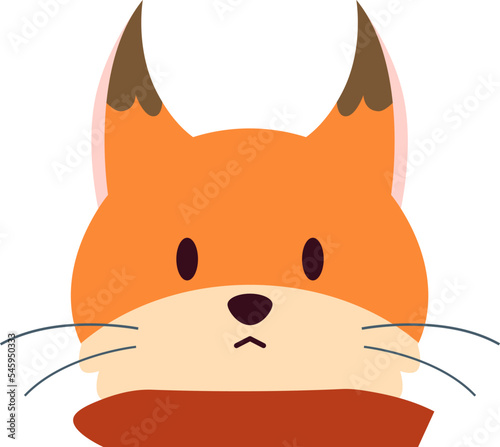 Funny lynx flat icon Winter wild animal