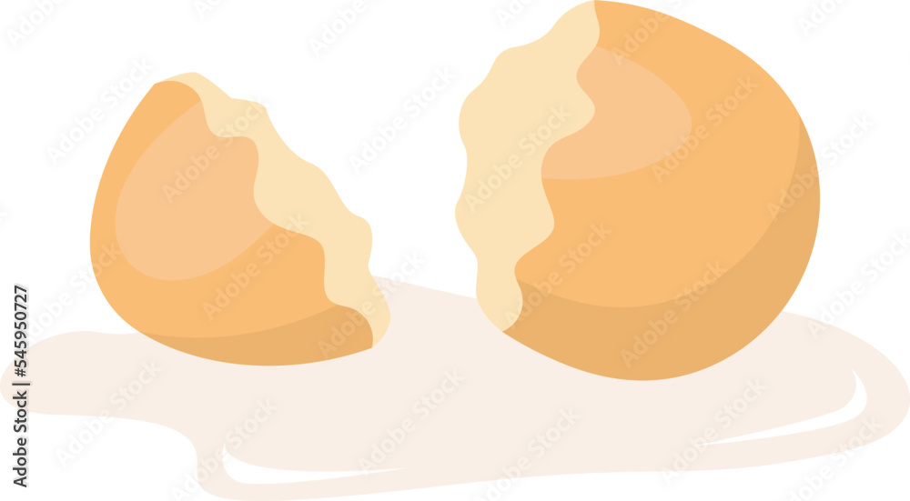 Eggshell flat icon Organic food waste Rotten meal Eggshell flat icon Organic food waste Rotten meal