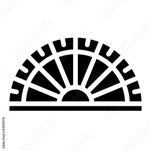 half circle protractor math stationery school supply icon