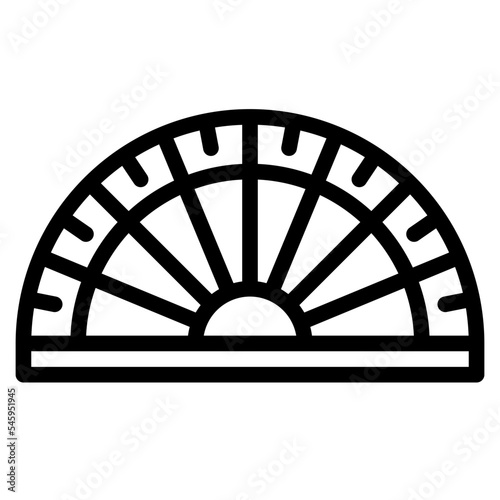 half circle protractor math stationery school supply icon