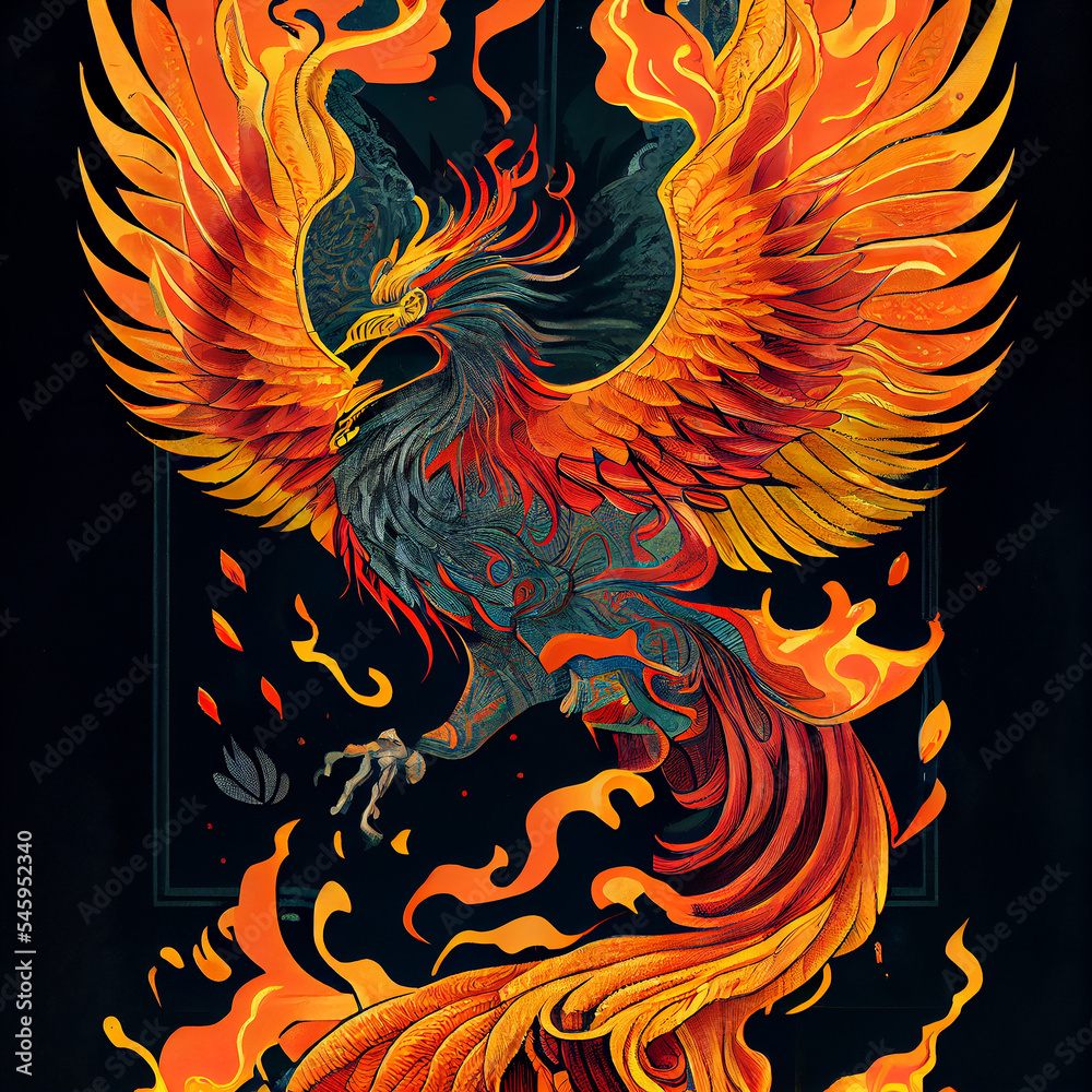Art Nouveau Phoenix Stock Illustration Adobe Stock