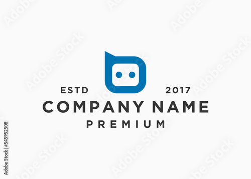 letter b robot logo design vector illustration template