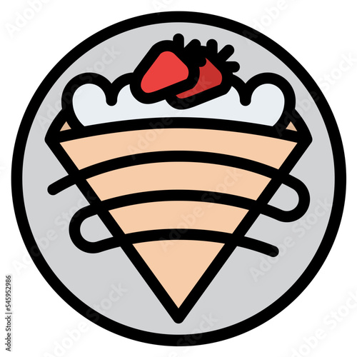 crepe sweet dessert bakery icon