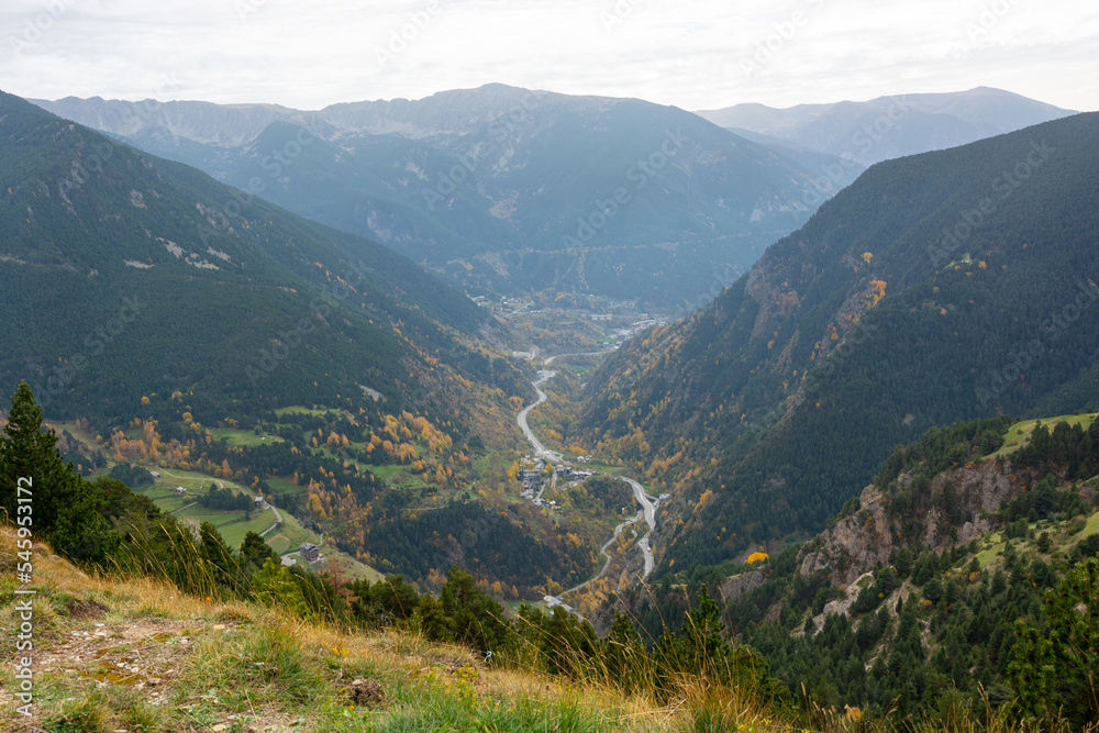 Mountain serpentine and road in Andorra.