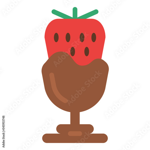 chocolate fruit strawberry fondue icon