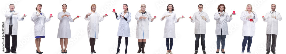 laboratory assistant holding a flask with liquid isolated laboratory assistant holding a flask with liquid isolated