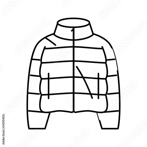 puffy jacket outerwear female line icon vector illustration