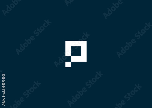letter p square logo design vector illustration template