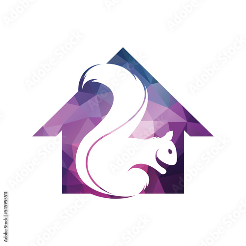 Squirrel logo design Vector illustration.  Squirrel vector template design.