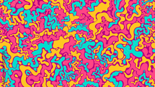 Vector colored blots, seamless rectangular four-colored pattern, multi-colored spots, flat drops and smudges