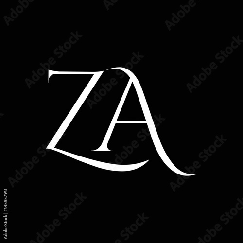ZA ZA Logo Design, Creative Minimal Letter ZA ZA Monogram